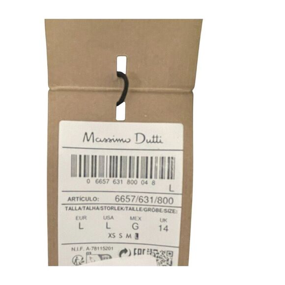 Massimo Dutti Women Mini Pinafore Dress L Black Wool Blend Knit 6657/631 NWT - Picture 7 of 15